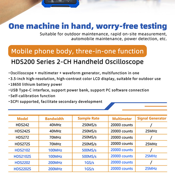 دستگاه Multimeter/Oscilloscope/Wave Generator مدل HDS242 برند OWON